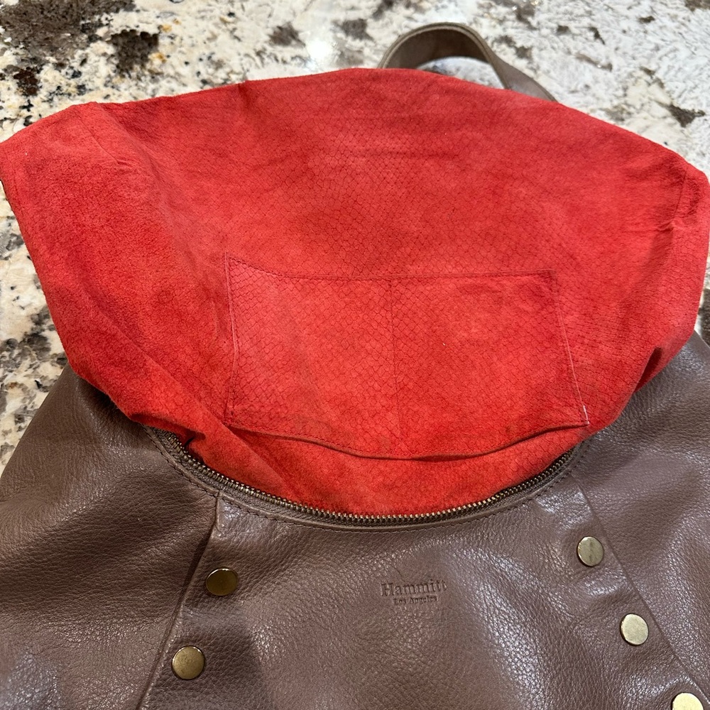 Hammitt Brown Leather Hobo with Gold Studs - Picture 4 of 7